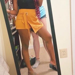 Vintage mustard Skort with side tie